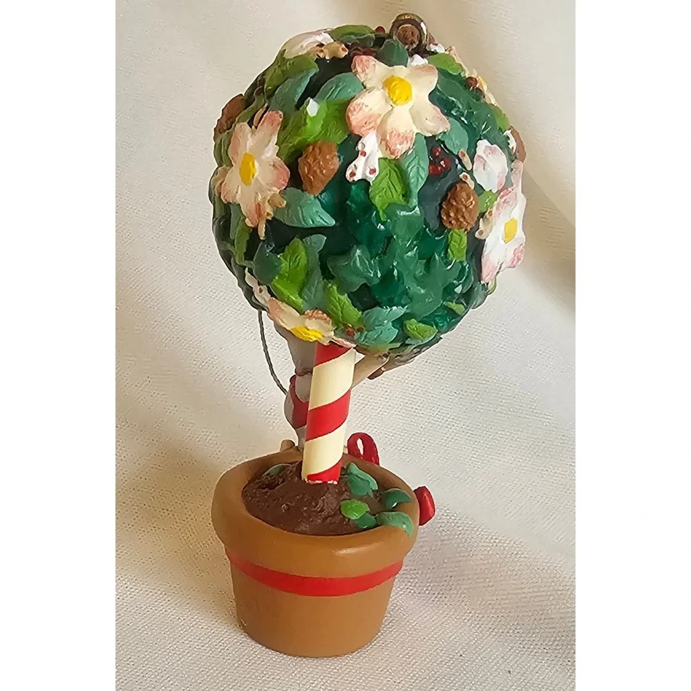VTG Hallmark Keepsake Ornament 2000 Mouse Topiary Tree Pink Floral